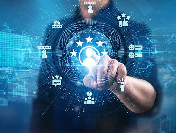 medical professional in a lab coat standing with arms crossed in front of digital health data panels representing advanced medical technology and health care innovations 4 key insights 4 trends in healthcare